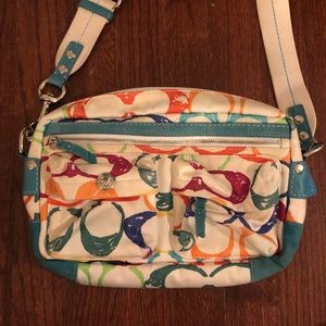 Coach crossbody multicolor purse
